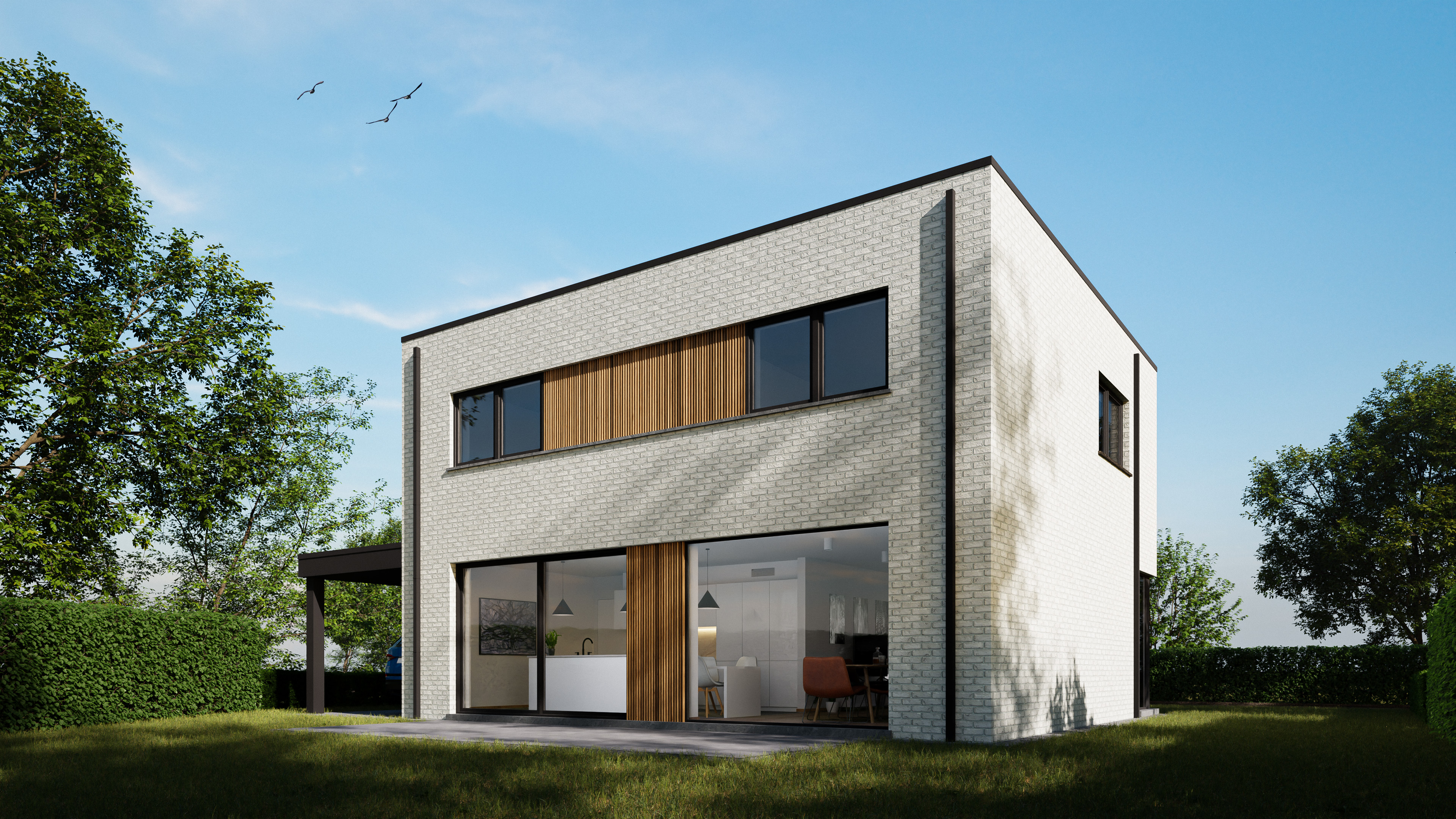 Houtstraat Zulte — achtergevel met tuin
